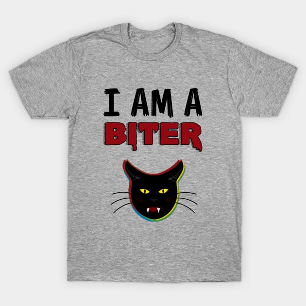 i am a biter cat T-Shirt by necroembers art